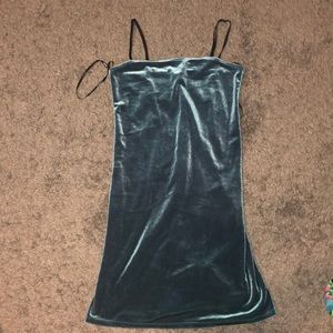 Deep green velvet dress